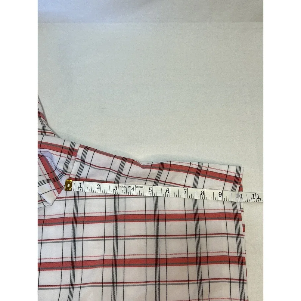 IZOD‎ PerformX Men's Flat Front Active Sports Plaid Golf Shorts Sz 36x10